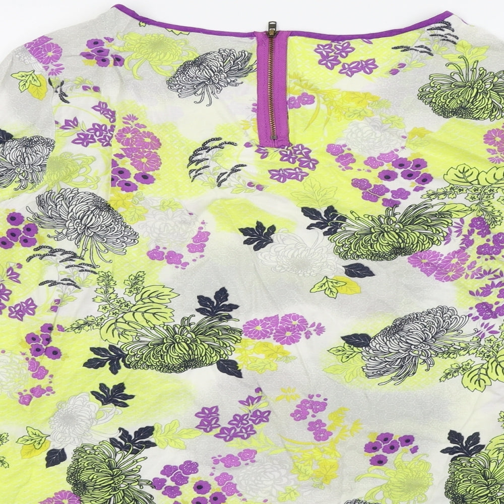 M&S Womens Yellow Floral Basic Blouse Size M