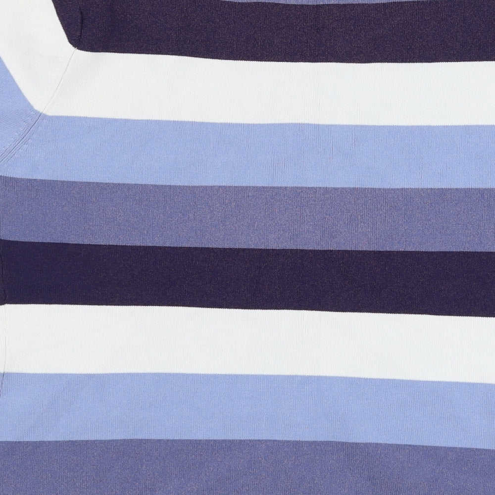 Yifan & alessia Womens Blue Striped Basic Button-Up Size M