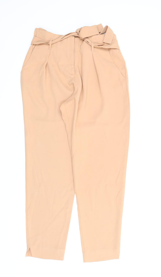 Womens UK Size 10 River Island Regular Fit Capri Beige Trousers