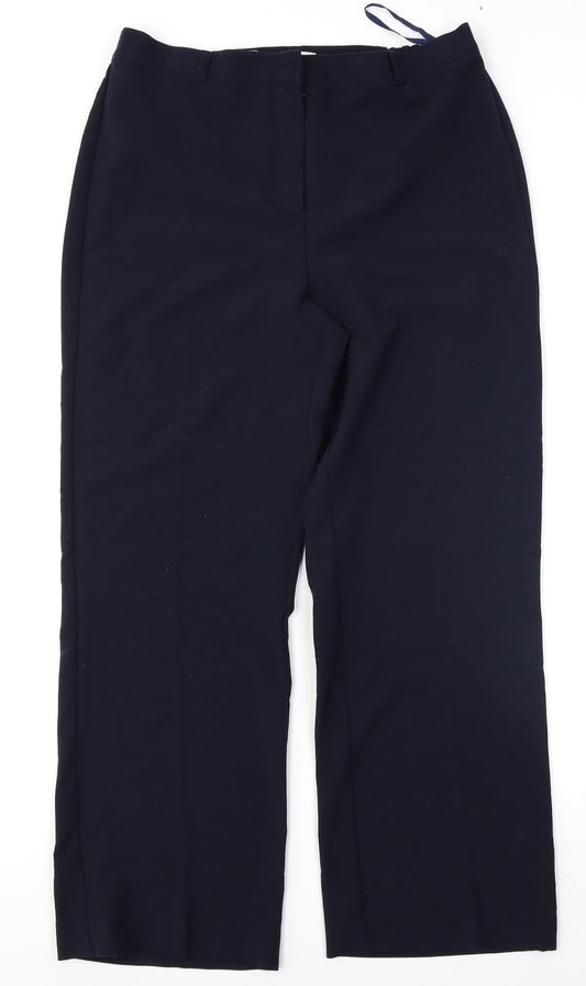 Womens UK Size 12 Classic Regular Fit Blue Trousers