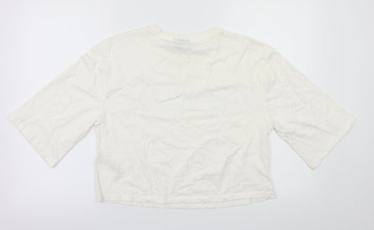 Womens UK Size 10 Topshop White Basic T-Shirt