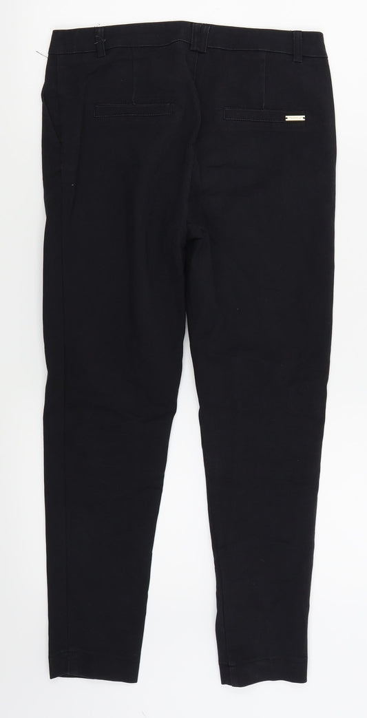 Womens UK Size S Freesia Regular Fit Black Trousers