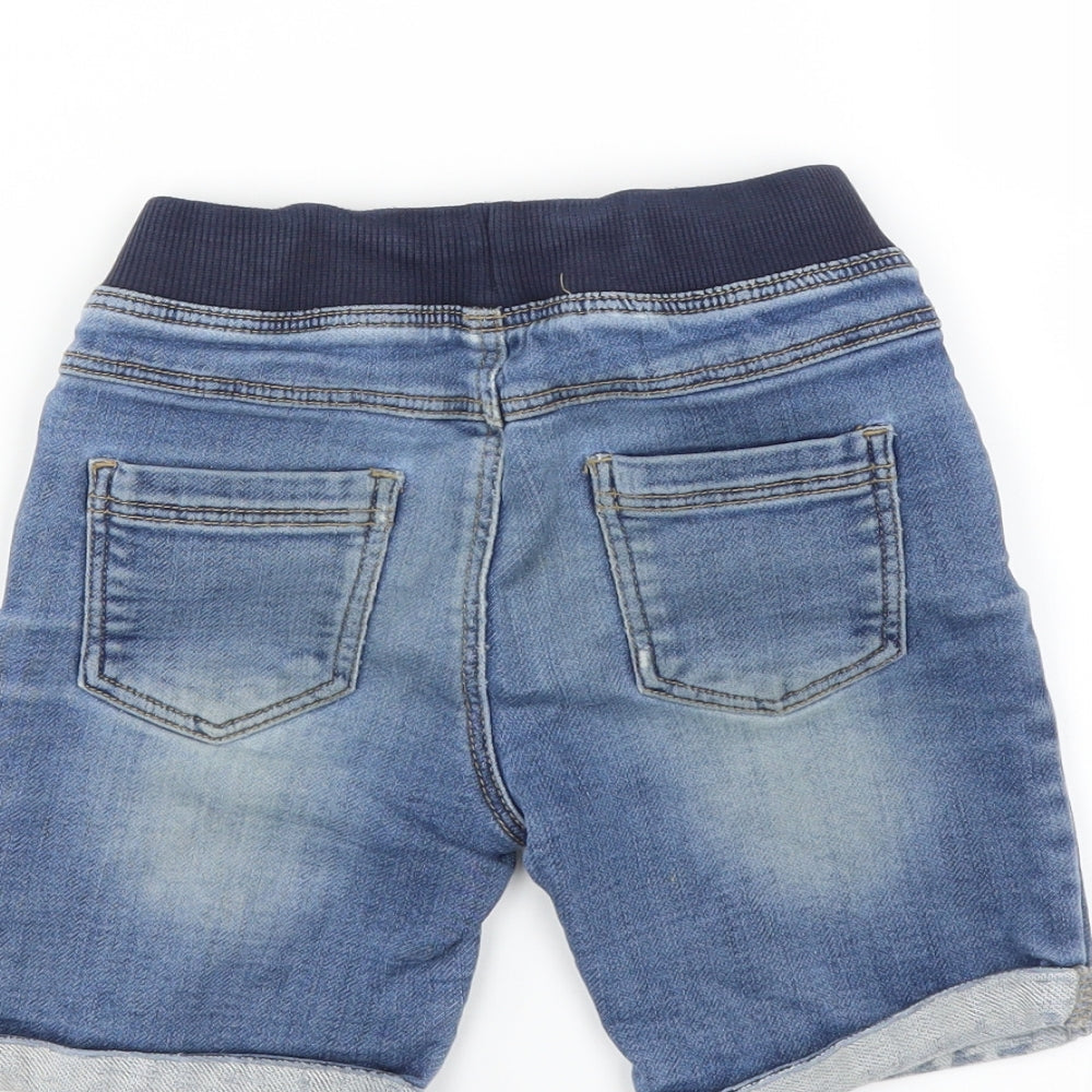 Matalan Boys Blue Denim Bermuda Shorts Size 3-4 Years - jogger waist