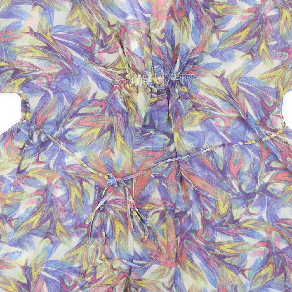 Divided by H&M Womens Multicoloured Floral Chiffon Basic Blouse Size 10 - Kaftan