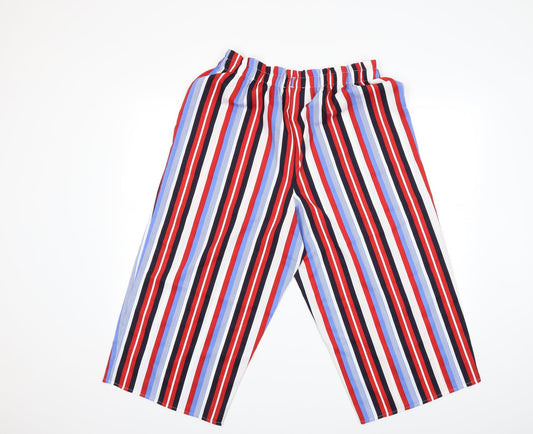 George Womens Blue Striped Trousers Size 14 L20 in