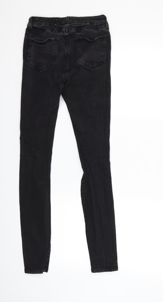 Denim & Co. Womens Black Denim Skinny Jeans Size 6 L28 in - extreme rip