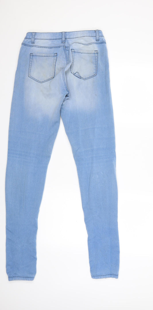 Denim & Co. Womens Blue Denim Skinny Jeans Size 10 L32 in