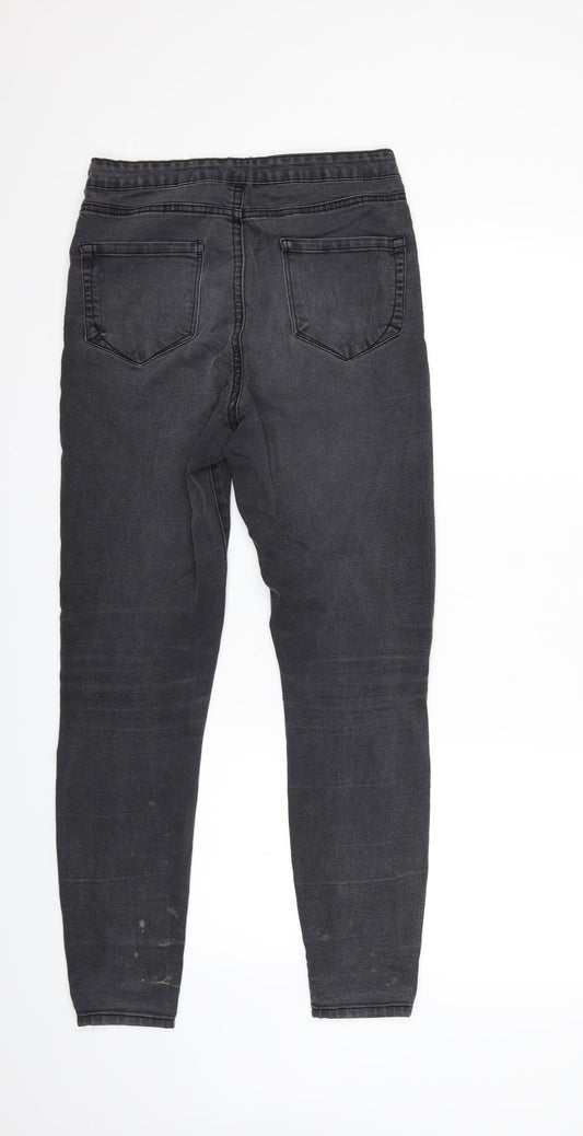 Denim & Co. Womens Grey Denim Skinny Jeans Size 12 L26 in