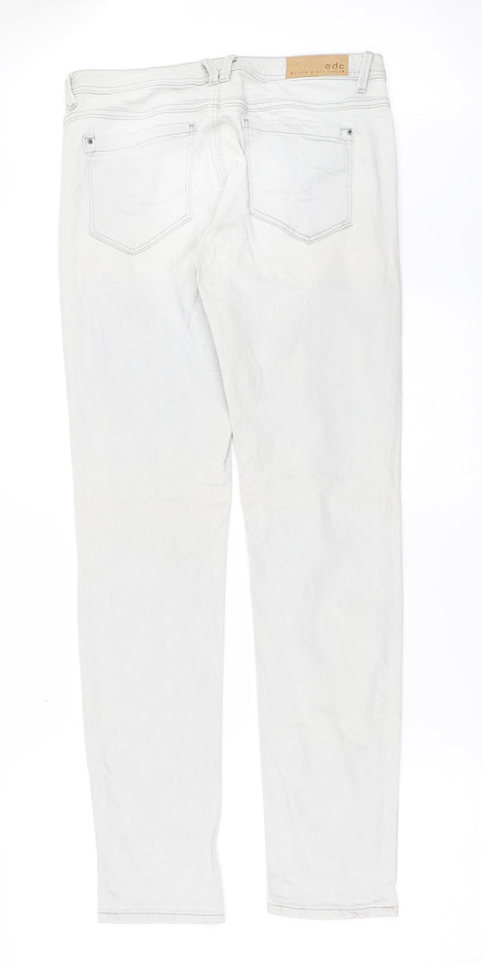 EDC Mens Grey Denim Straight Jeans Size 30 in L32 in