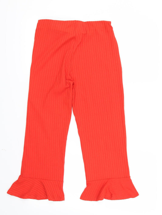 Womens UK Size 6 Zara Regular Fit Red Trousers