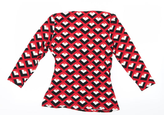 Womens UK Size M Linea Red Basic Blouse