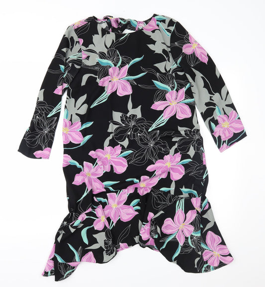 River Island Womens Black Floral Shift Size 8