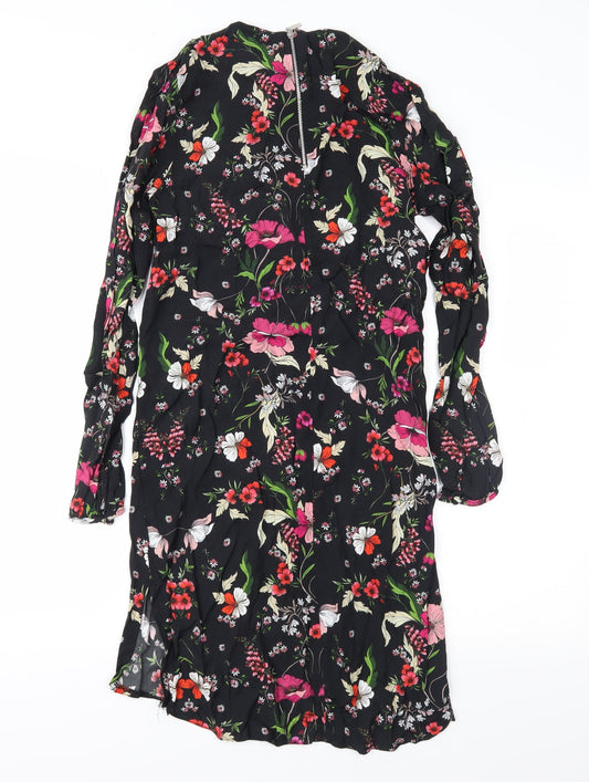 Dorothy Perkins Womens Black Floral Shift Size 8