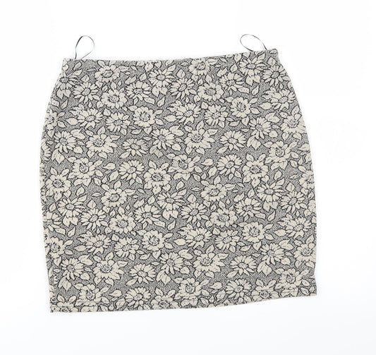 New Look Womens Brown Floral Straight & Pencil Skirt Size 12