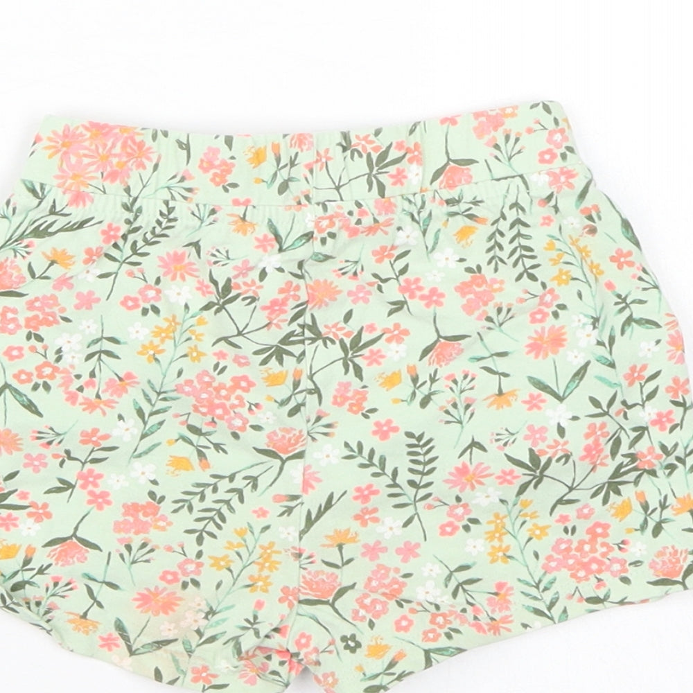 George Girls Green Floral Bermuda Shorts Size 2 Years