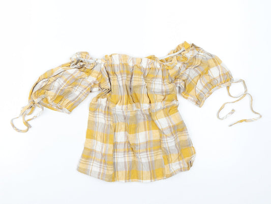 Womens UK Size 8 Newlook Yellow Basic Blouse