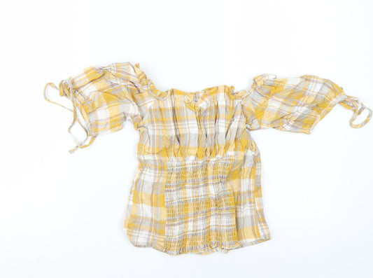 Womens UK Size 8 Newlook Yellow Basic Blouse