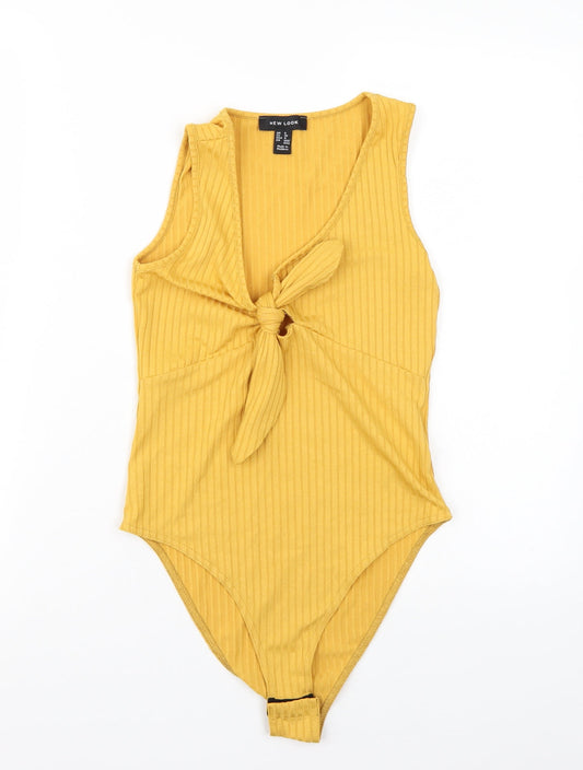 New Look Womens Yellow Bodysuit One-Piece Size 8