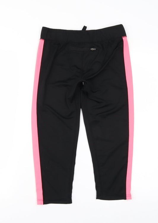 Womens UK Size 10 Workout Regular Fit Sweatpants Black Trousers