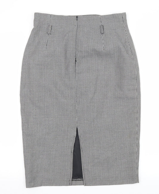 F&F Womens Black Houndstooth  Straight & Pencil Skirt Size 28 in