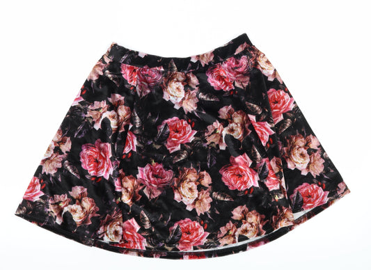 Womens UK Size 8 River Island Flare Velour Skirt