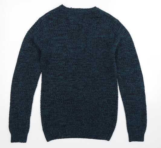 Cedar Wood State Mens Blue Knit Pullover Jumper Size S