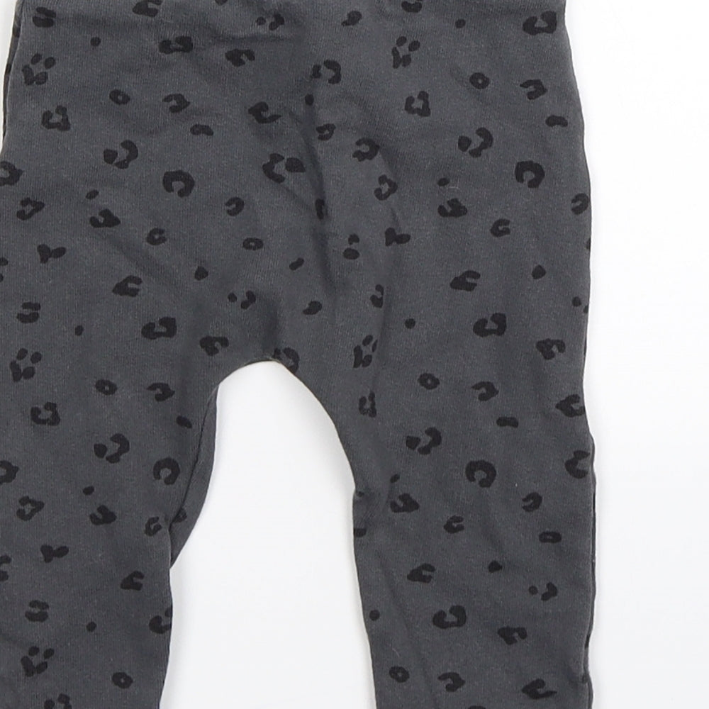 Disney Boys Grey Animal Print Jogger Trousers Size 9-12 Months