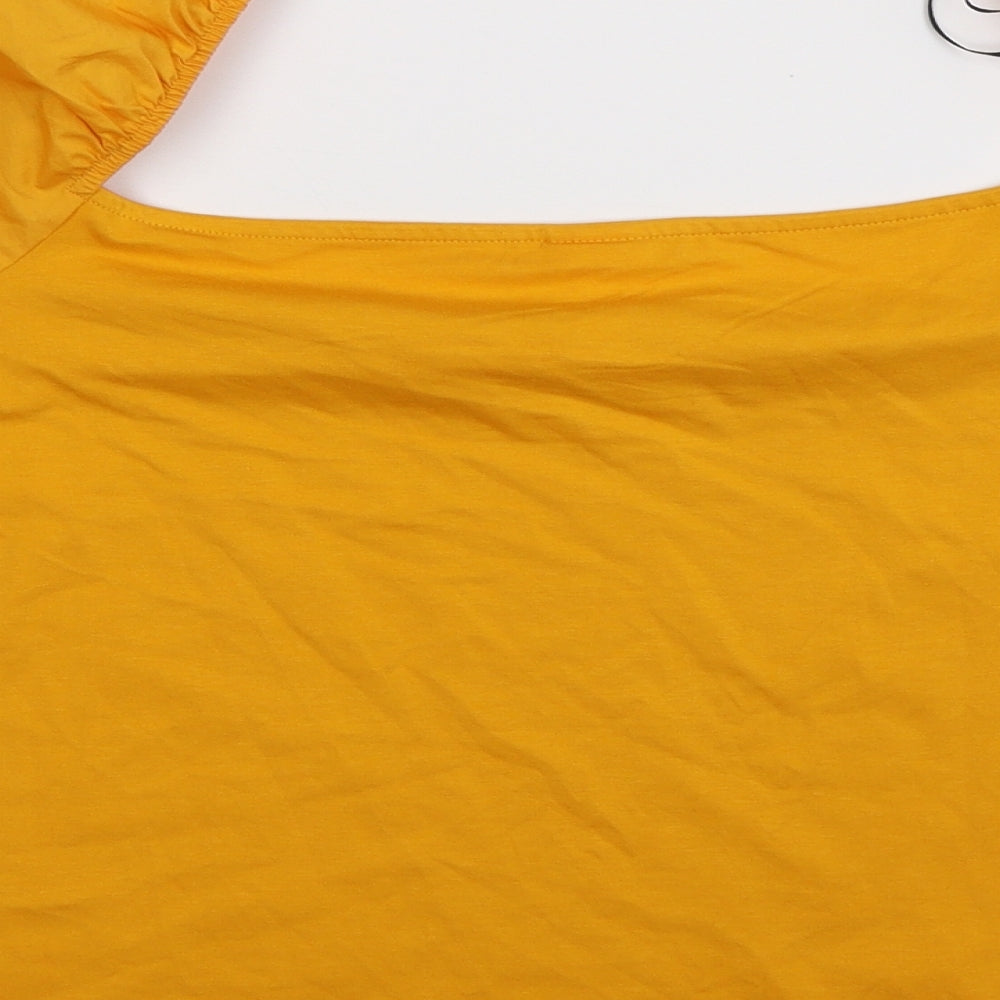 Womens UK Size XL H&M Yellow Basic T-Shirt
