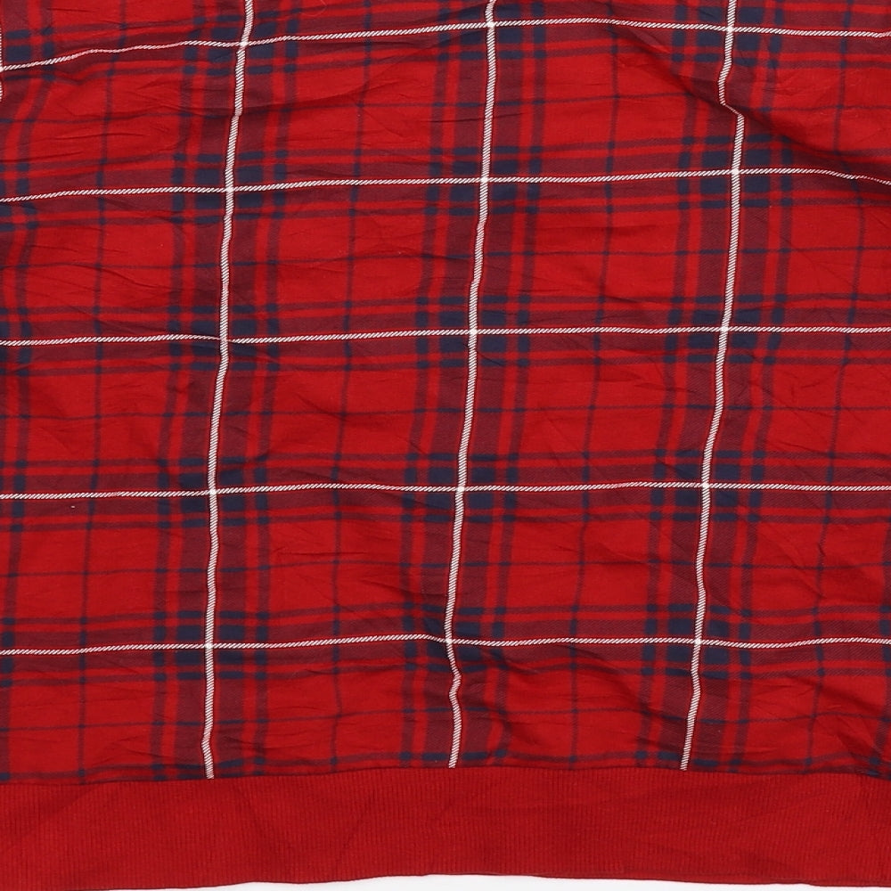 Divided Womens Red Check Pullover Sweatshirt Size XS