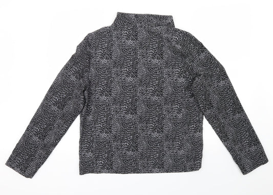 George Womens Black Animal Print Jacket Size 14