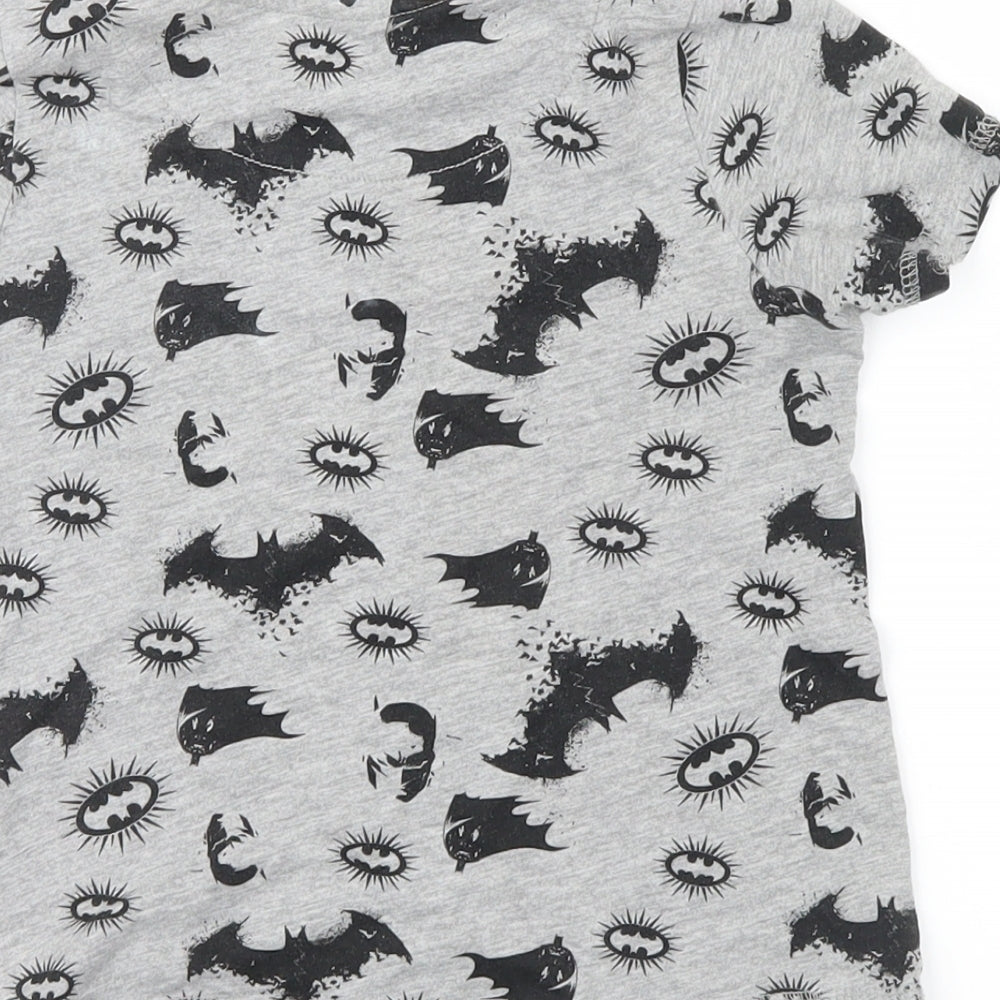 Batman Boys Grey Houndstooth Basic T-Shirt Size 4-5 Years