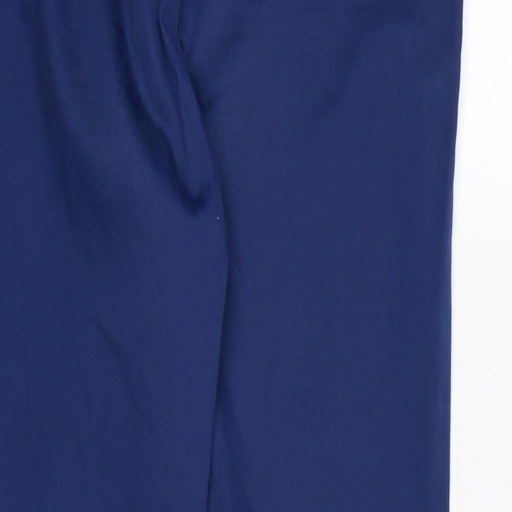 Marks and Spencer Womens Blue Rayon Cropped Trousers Size 10 L24 in