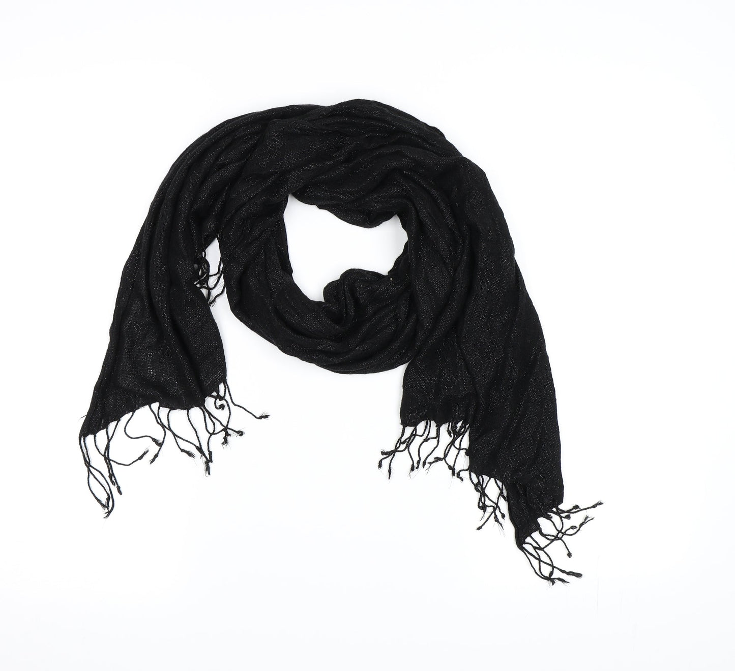 Preworn Womens Black Knit Scarf