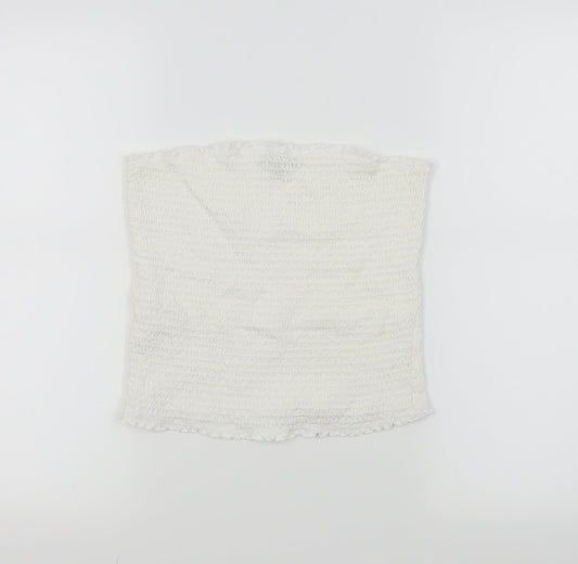 Womens UK Size 14 Papaya White Cropped Tank