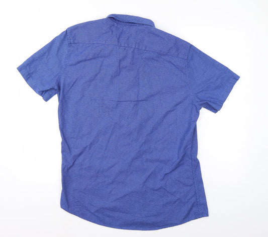 Silver Eight Mens Blue Button-Up Size L