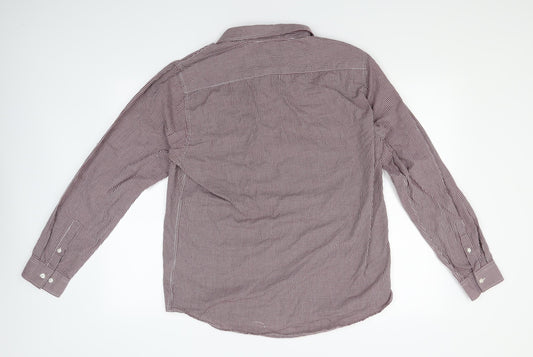 Primark Mens Red Check Button-Up Size 16.5 - Gingham