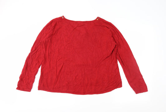 BM Womens Red Tunic Jumper Size XL