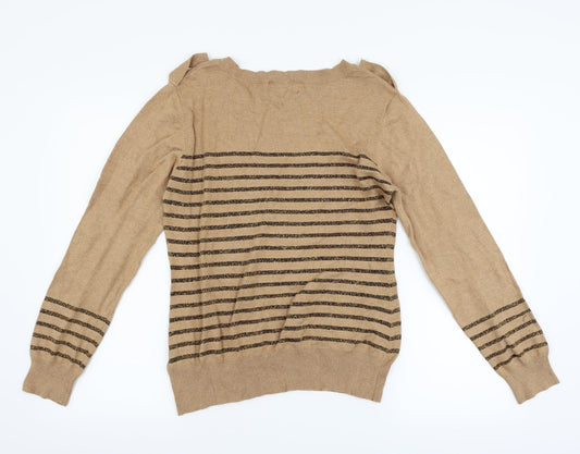Atmosphere Womens Brown Striped Pullover Jumper Size 16