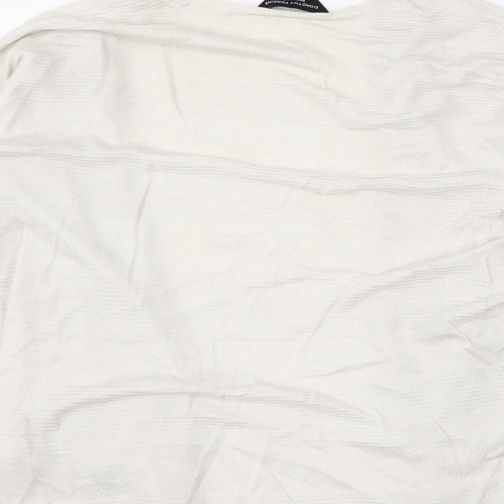 Dorothy Perkins Womens White Cardigan Jumper Size S