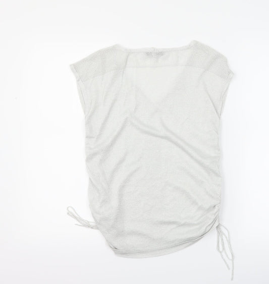 Womens UK Size 6 NEXT Silver Basic T-Shirt