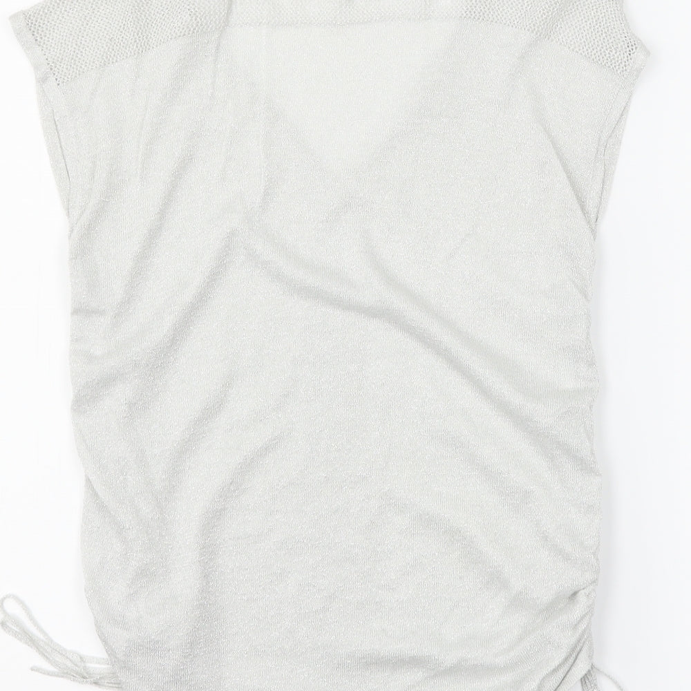 Womens UK Size 6 NEXT Silver Basic T-Shirt