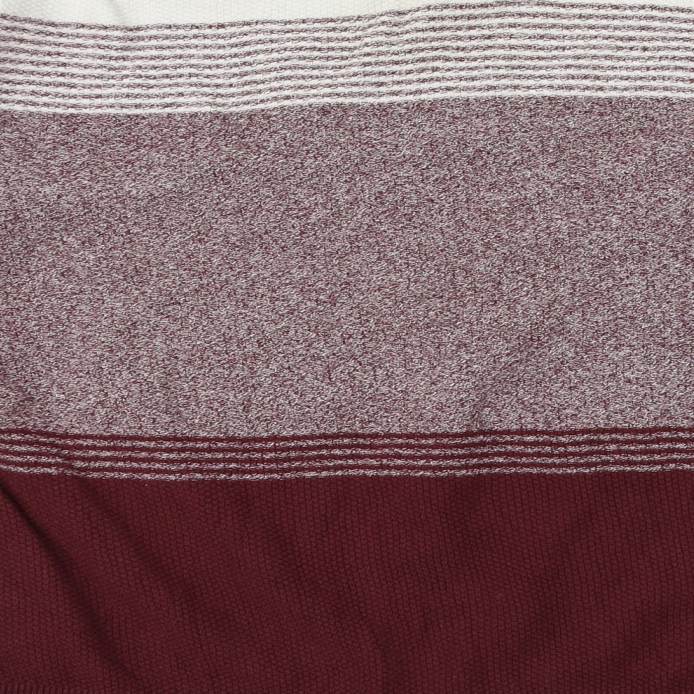 Primark Mens Red Striped Pullover Jumper Size XL
