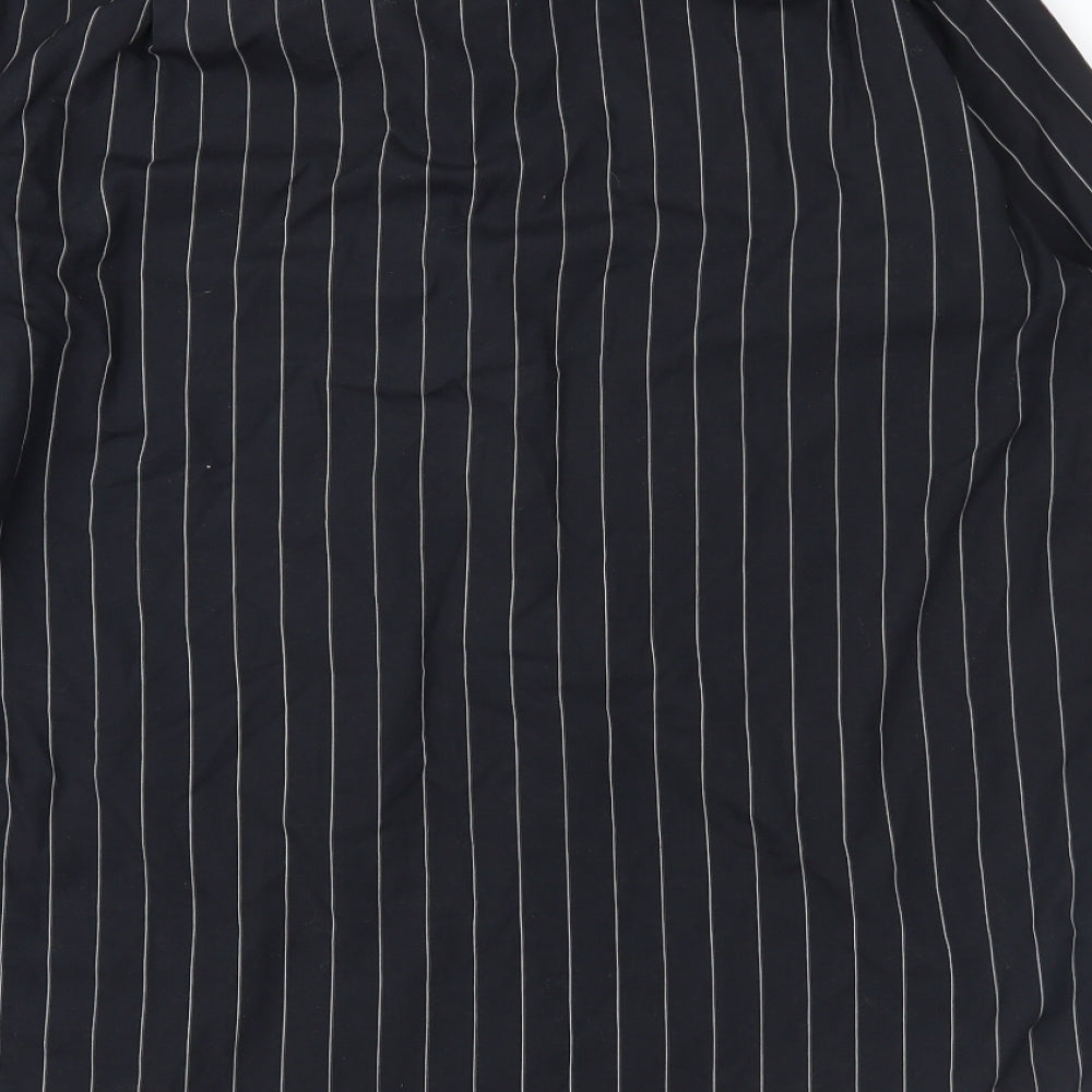 Mens UK Size 15.5 Cedar Wood State Black Button-Up Long Sleeve Casual Shirt