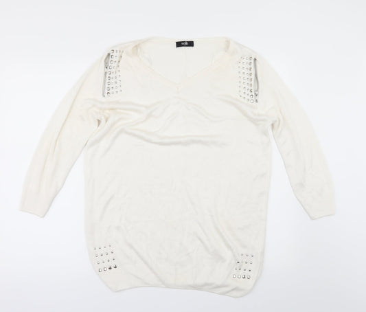 Wallis Womens Ivory Pullover Jumper Size S