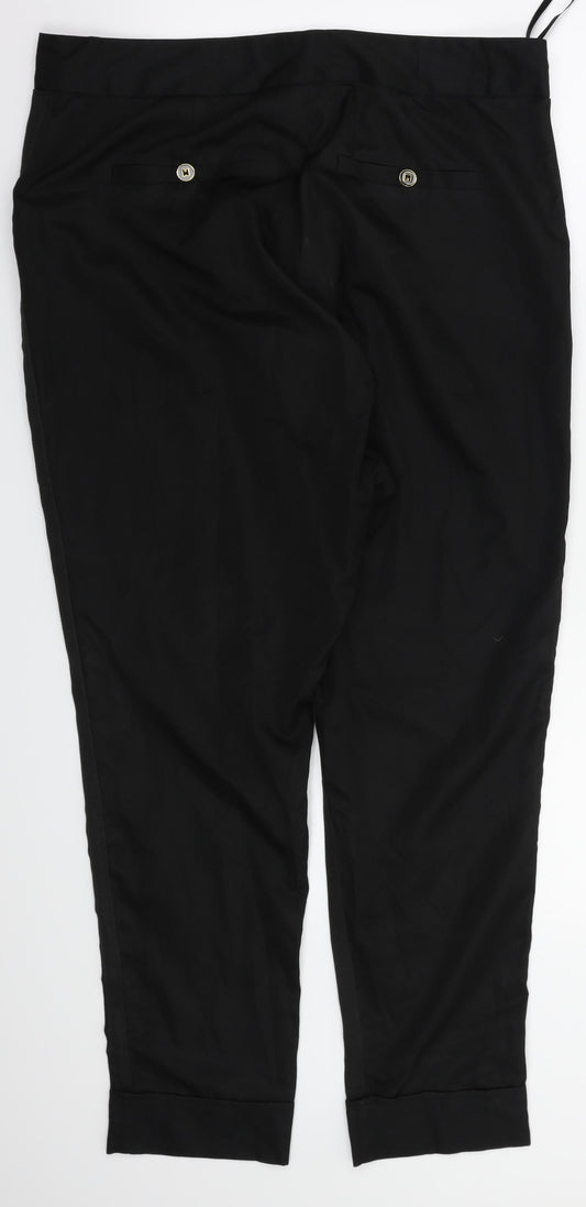 DENIM Womens Black Trousers Size 12 L26 in