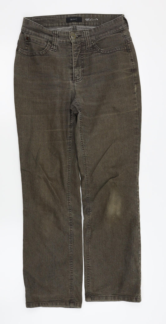 Womens UK Size 27 in mac Regular Fit Straight Brown Jeans
