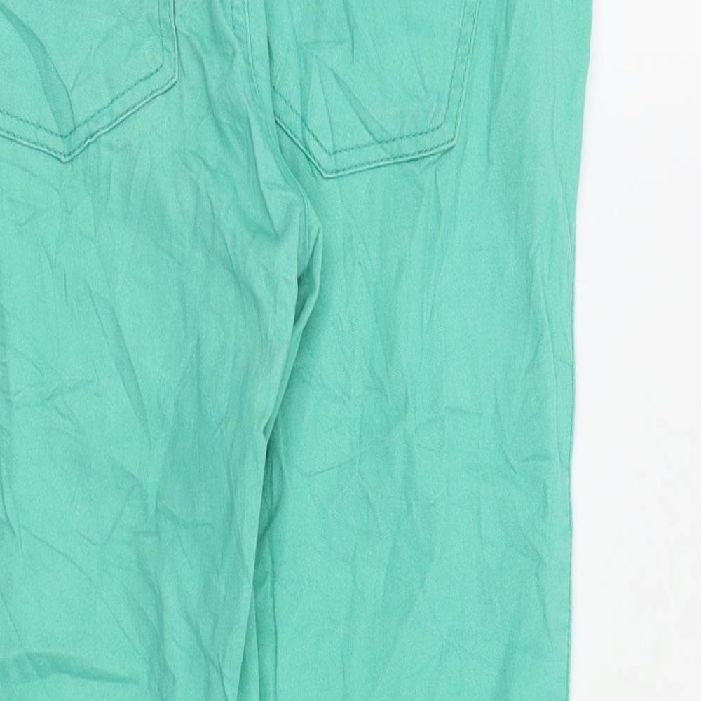 Womens UK Size 10 OKAY Regular Fit Capri Green Jeans