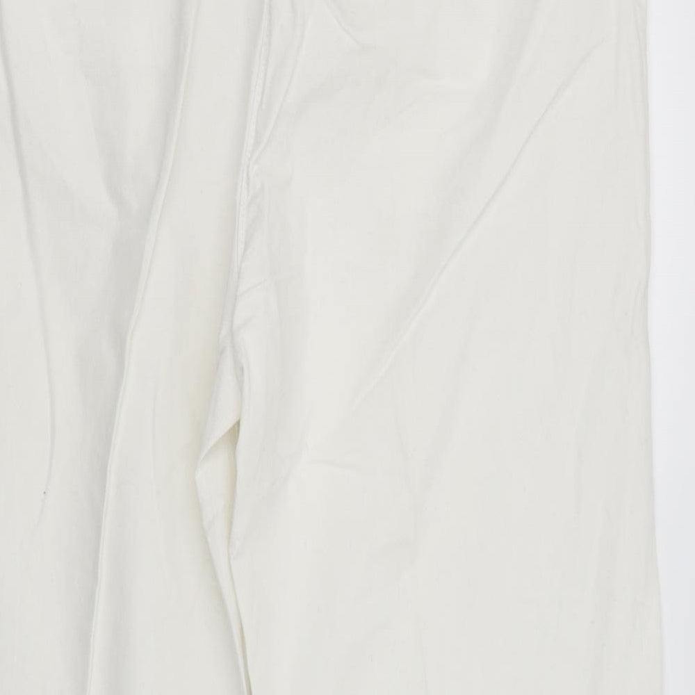 Womens UK Size 12 LABEL BE Regular Fit White Trousers