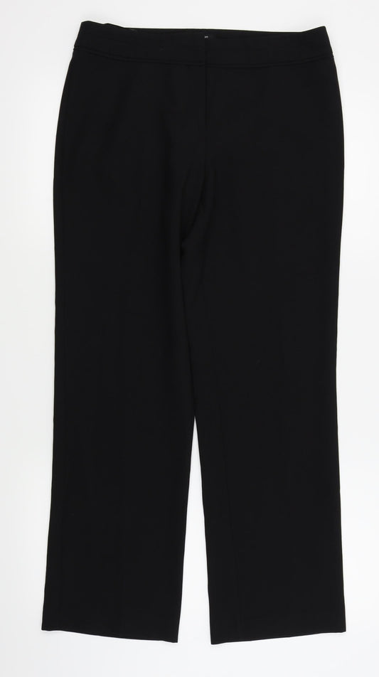 Womens UK Size 10 F&F Regular Fit Black Trousers