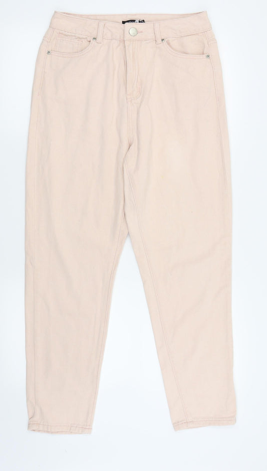 Womens UK Size 12 Boohoo Regular Fit Skinny Pink Jeans